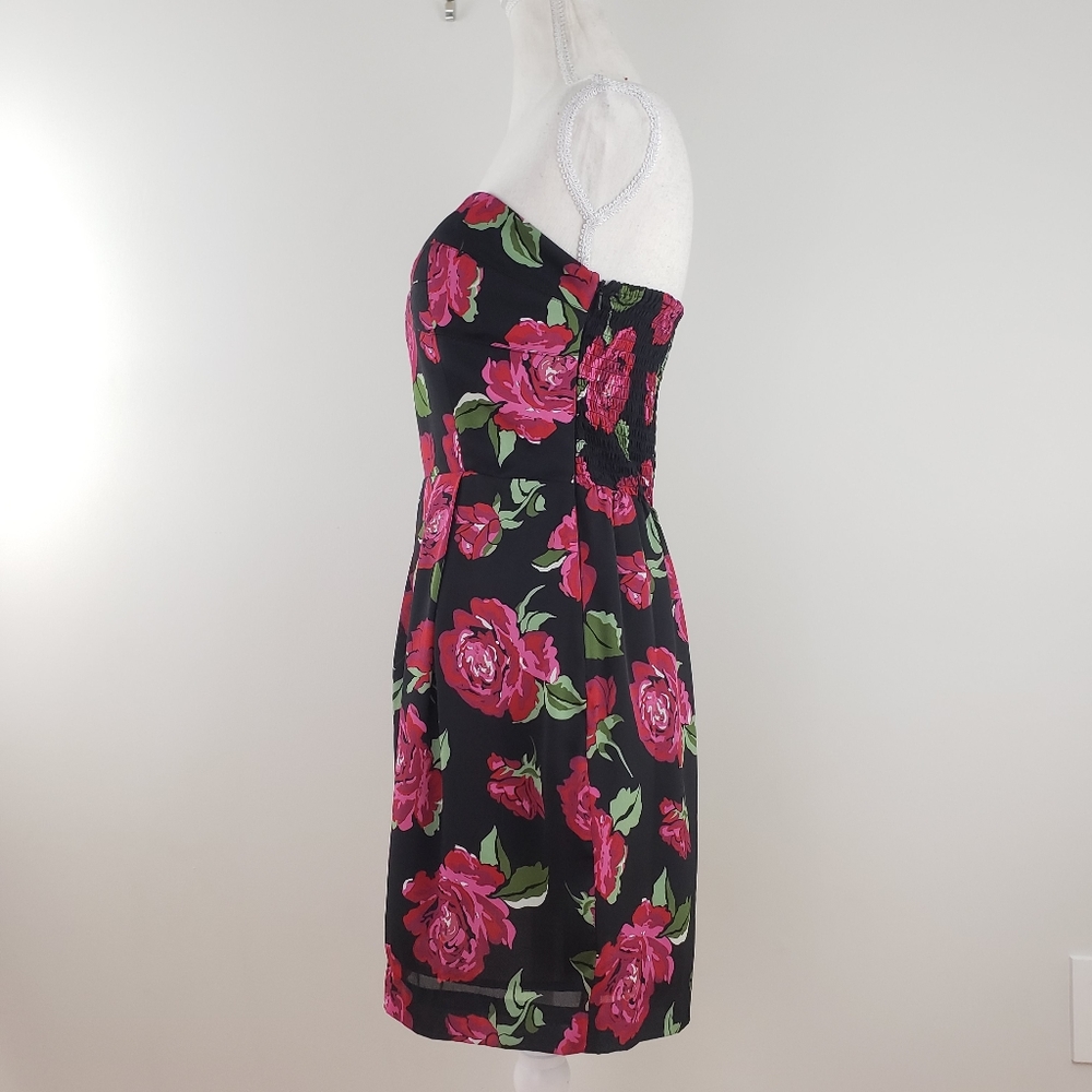 BCBGeneration Rose Print Strapless Mini Dress M - Picture 3 of 8